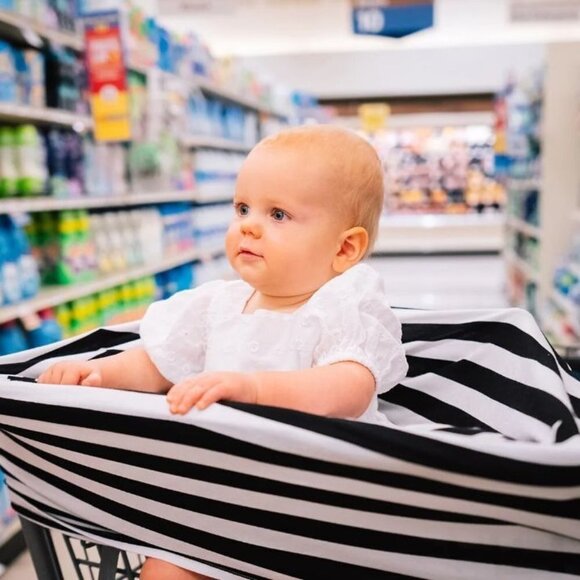 Belle On The Go 6 in 1 Multi Use Cover Striped High Chair Car Seat Nursing Wrap - Picture 4 of 15